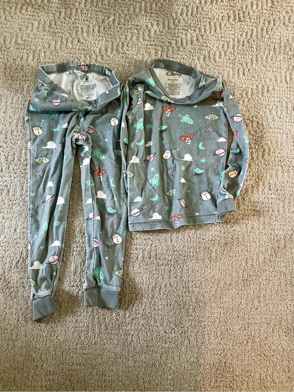 Monica + Andy Disney Pixar Toy Story 2-Piece Pajama Set Gray Size 4T